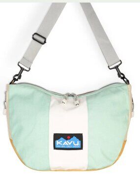 Kavu High Noon Napsack Bag Cross Body Hobo Light Teal NWT Adjustable Strap